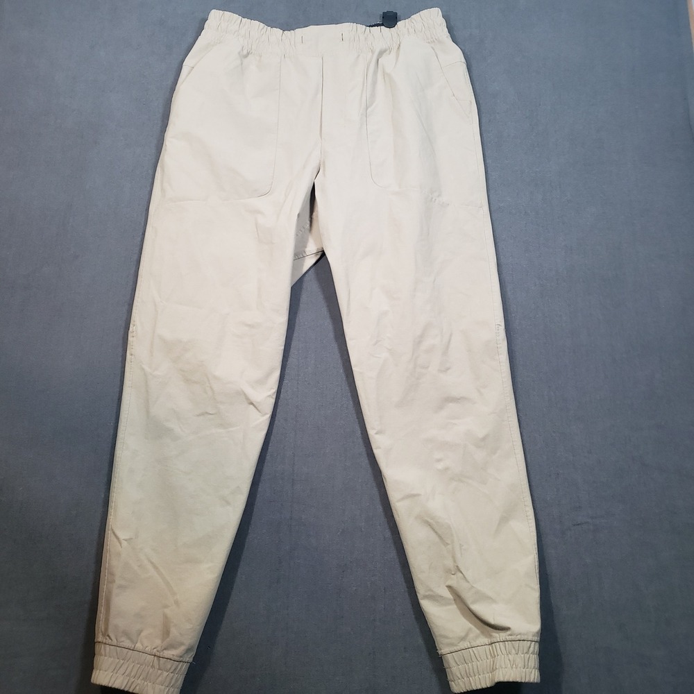 Lululemon Lab Jogger Pants Mens Large Tan Beige Cotton Blend Elastic Waist